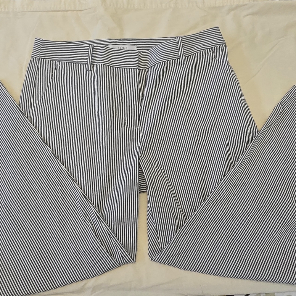 LOFT Black and White Striped Women's Pants
